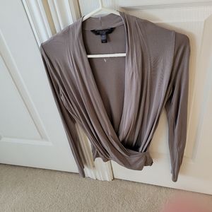 Banana Republic taupe wrap top